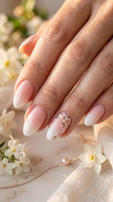 Easter Gel Nails 15 14.Pink Ombre Pastel Easter Gel Nails