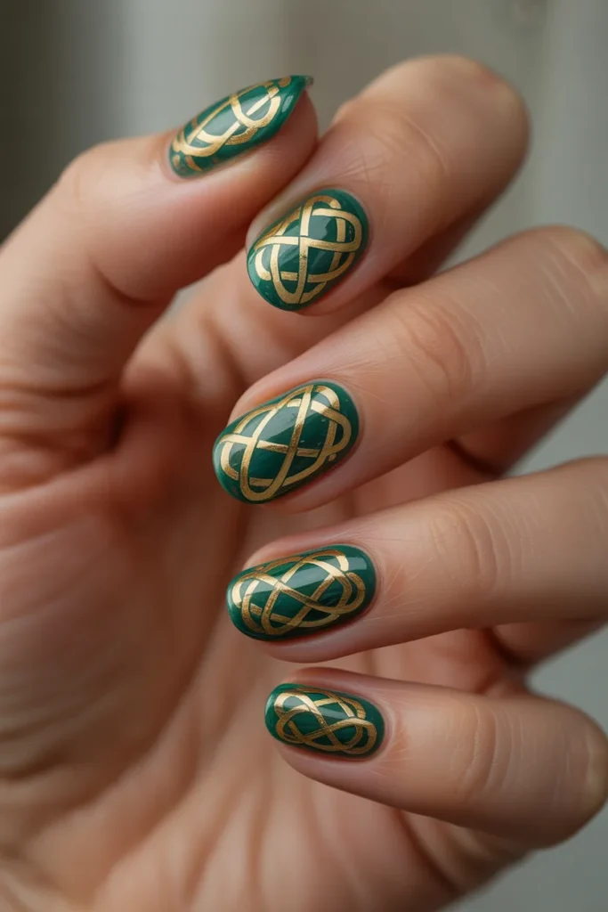 15. Celtic Knot Nail Art