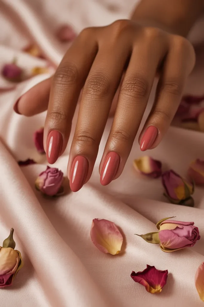 15. Dusty Rose Almond Nails
