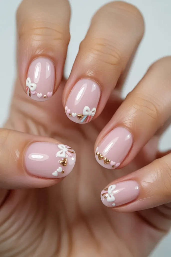 15. Kawaii Pink Short Acrylic Nails