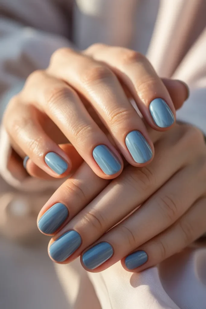 15. Pastel Blue Nails — Soft Girl Aesthetic