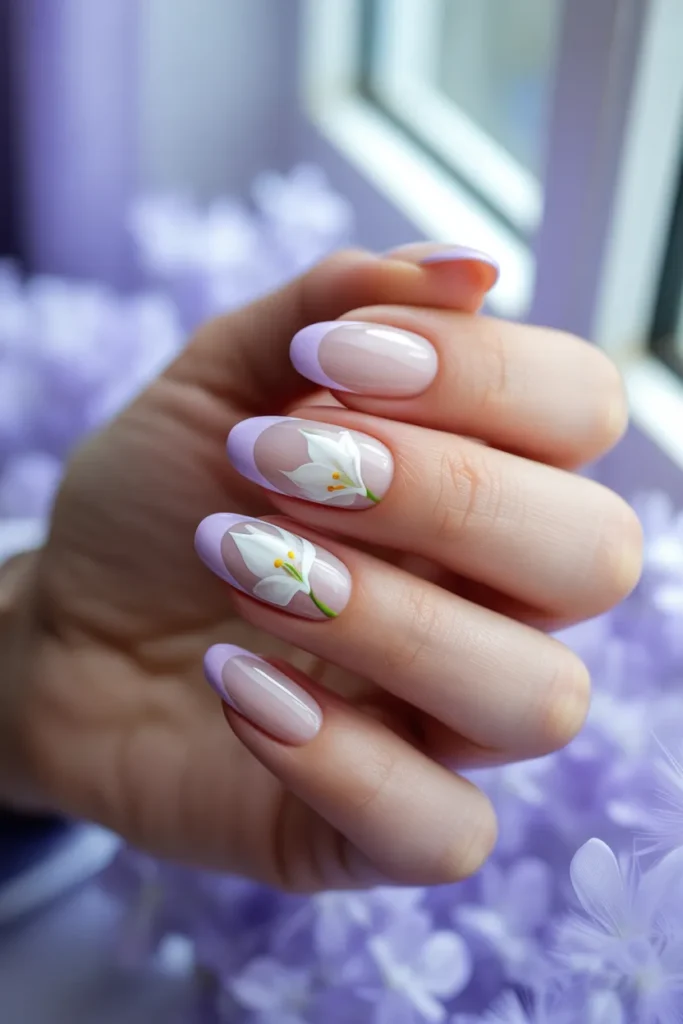16. Lilac Tips with White Easter Lilies