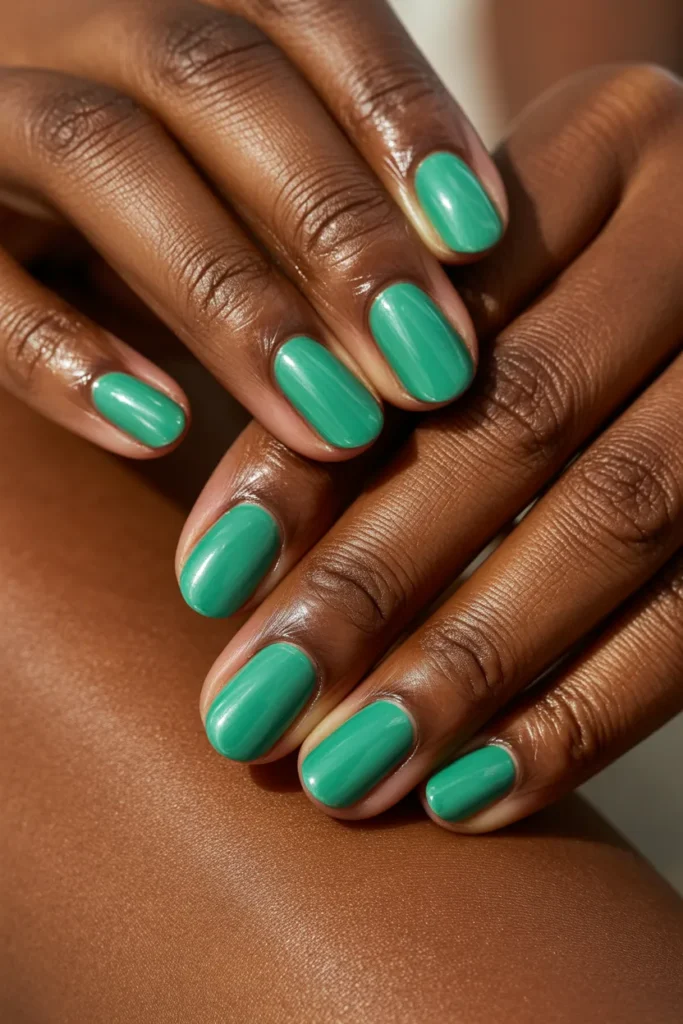 Mint Green Spring Nails 17 16. Mint Green Nails by Skin Tone — Deep Complexion