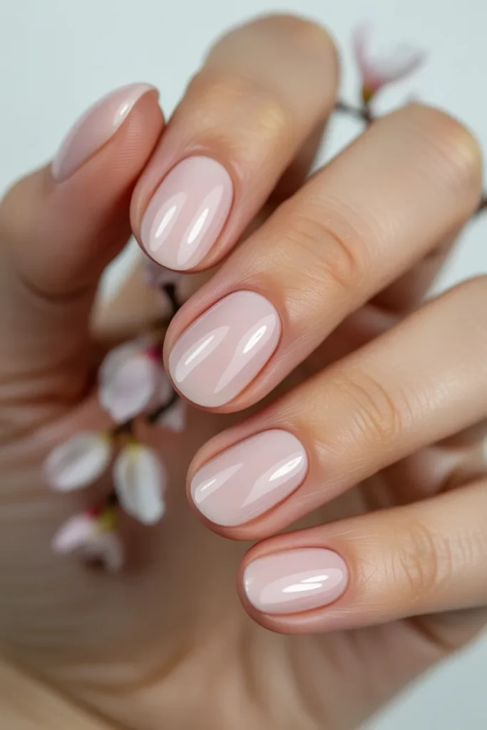 16. Pastel Easter Nails — Opaque Pink Glazed