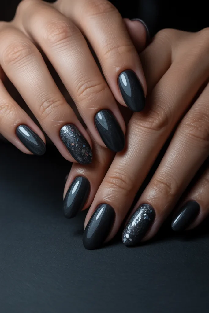 16. Trendy Black Nails 2025 into 2026 — Gorgeous Dark Designs