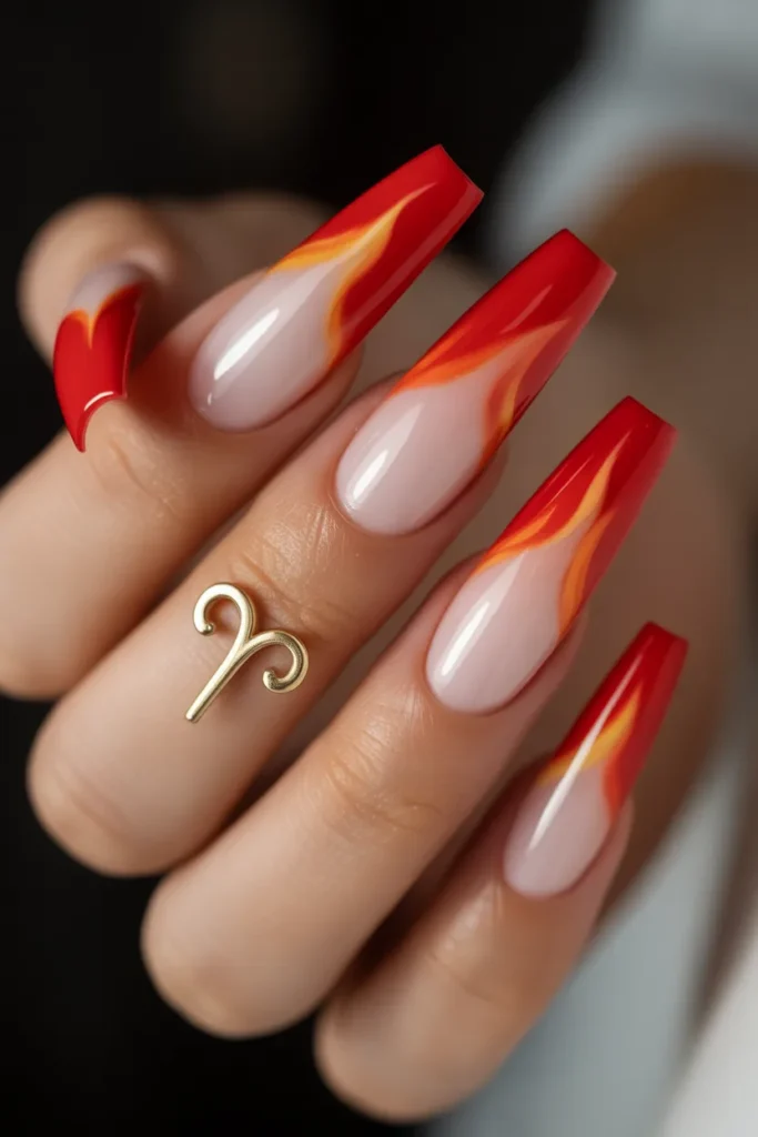 Aries Nail Designs 18 17. Aries Acrylic Nail Ideas — Red Ombre