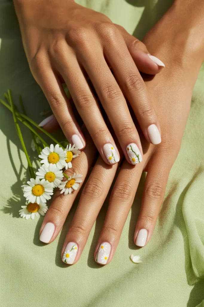 17. Daisy Chain Nail Art