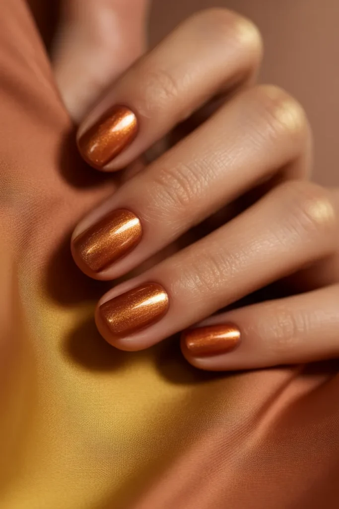 17. Gorgeous Nails for Warm Skin Tones — Copper and Terracotta