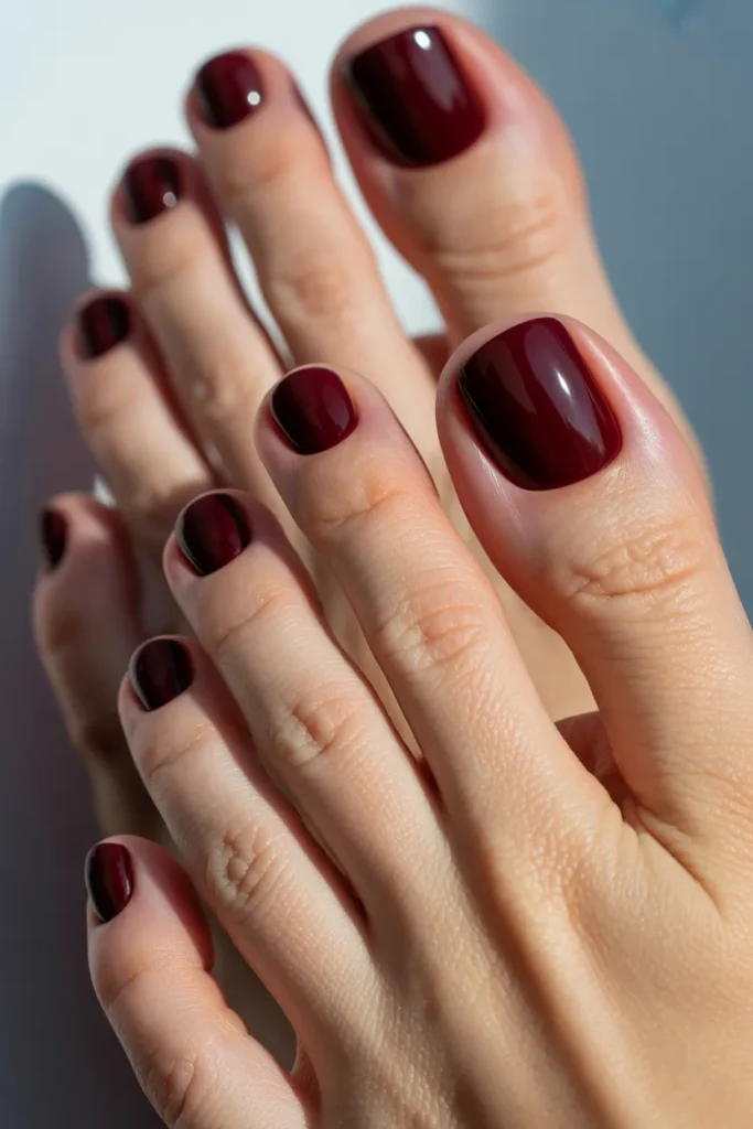17. Pale Skin Dark Toenail Colour — Deep Oxblood