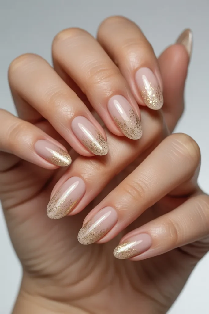 18. Neutral Ombre with Glitter Dust