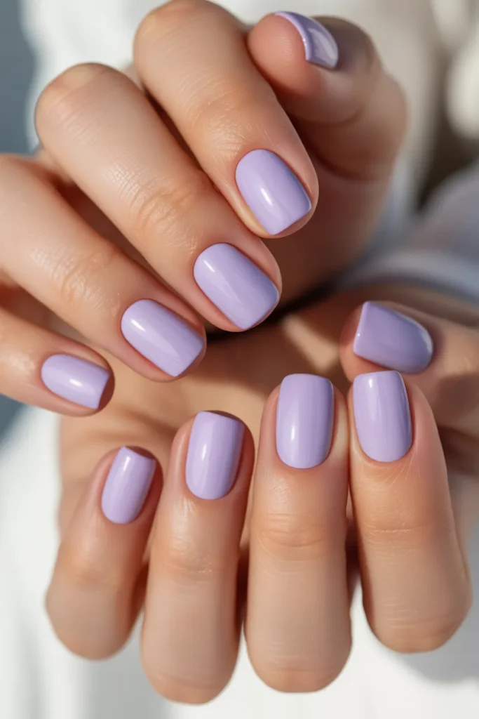 19. Easter Dip Nails — Pastel Lavender