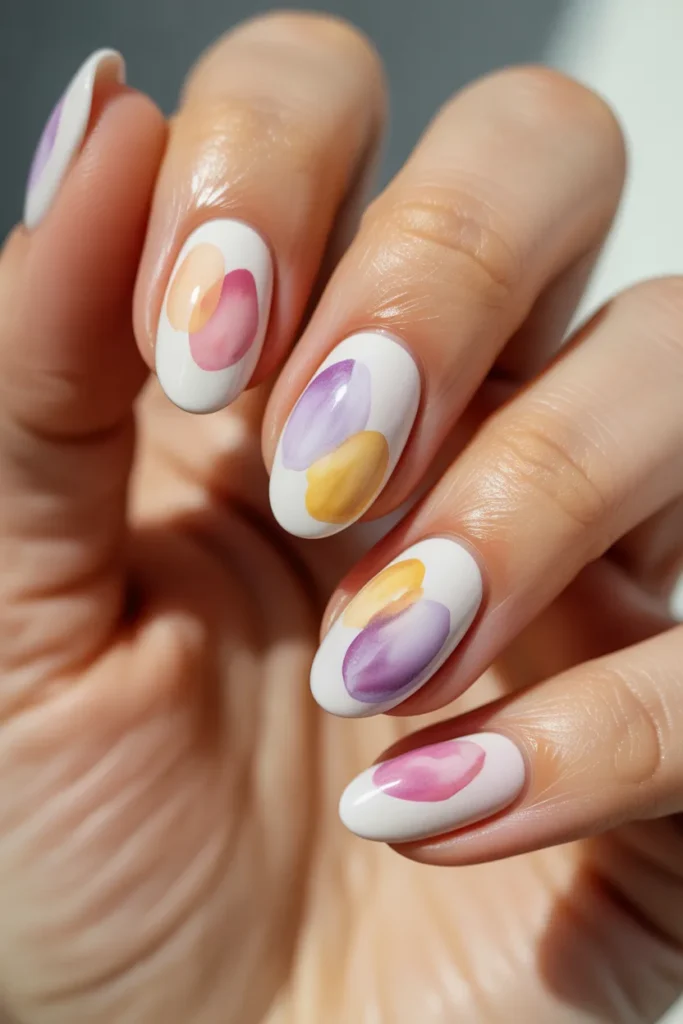 19. Easter Egg Nails — Watercolour Spring Art