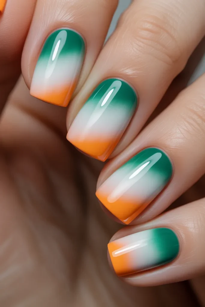 19. Irish Nail Designs — Tricolour Ombre