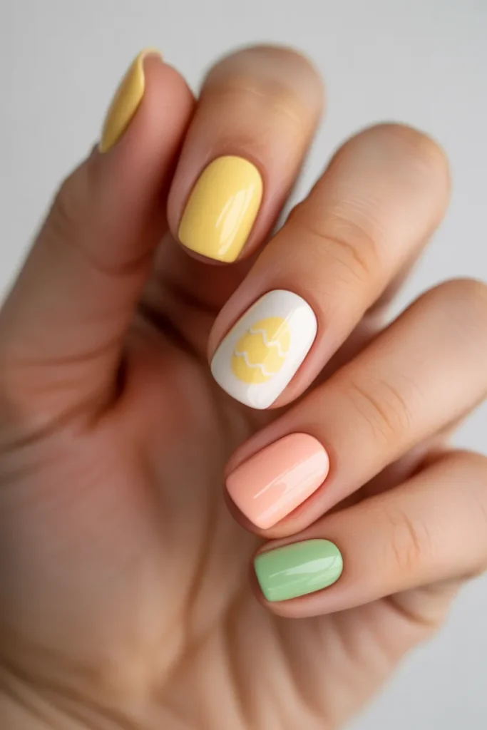 Yellow Easter Nails 20 19. Yellow Easter Nails Without Going All Yellow 1