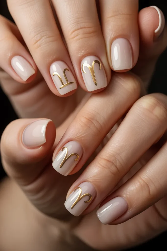 Aries Nail Designs 3 2. Aries Ram Symbol Nail Art