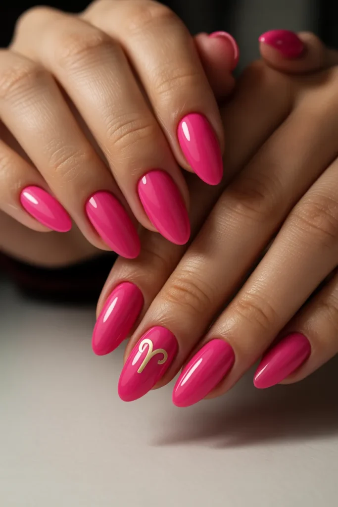 2. Pink Birthday Acrylic Nails — Aries Soft Power