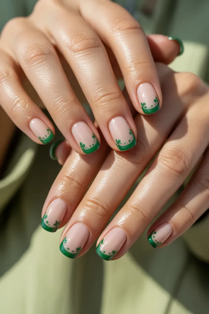 2. Shamrock French Tip Nails