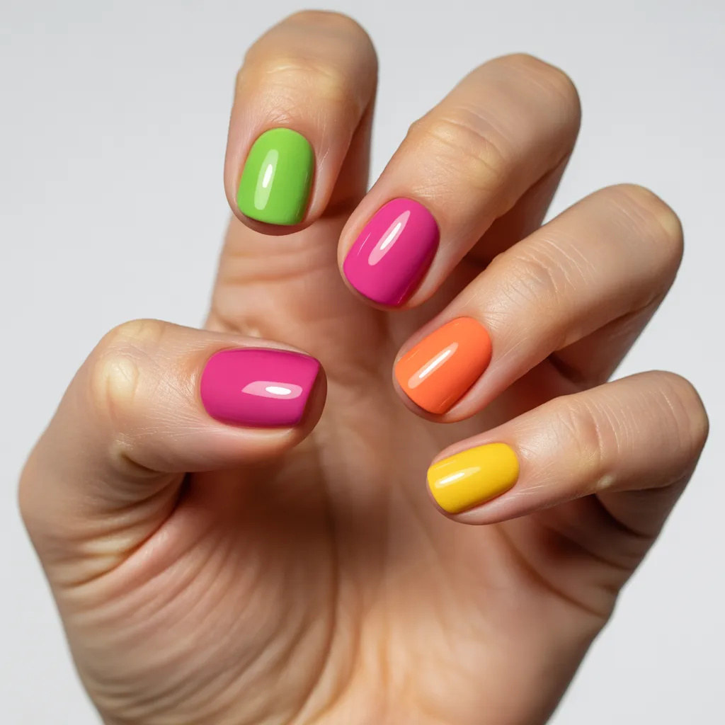 20. Candy Colored St. Patricks Nails