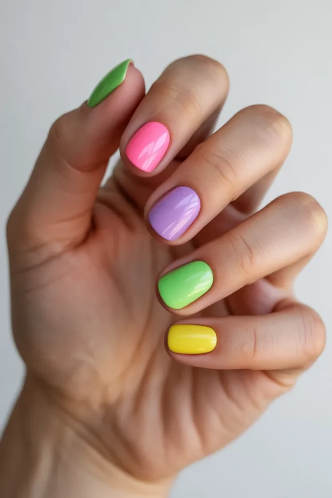 20. Easter Pastel Nails — Peep Inspired Colours