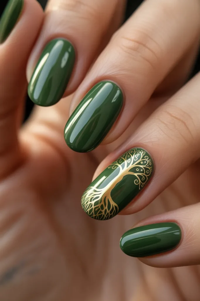 20. Irish Nails Designs — Celtic Tree of Life