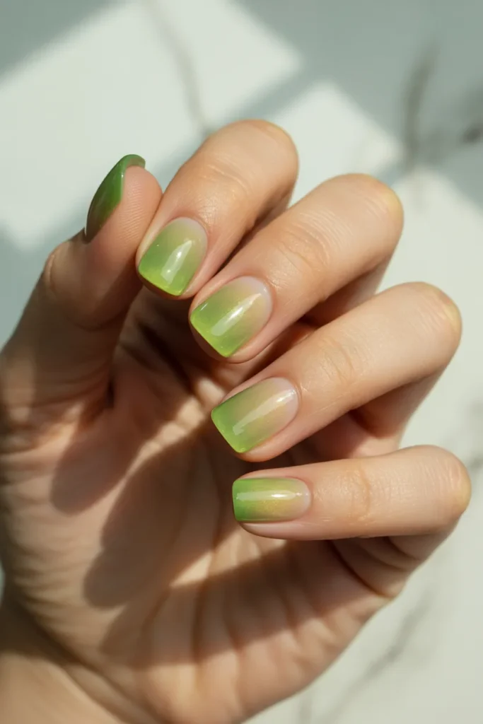 20. Jelly Green Nails