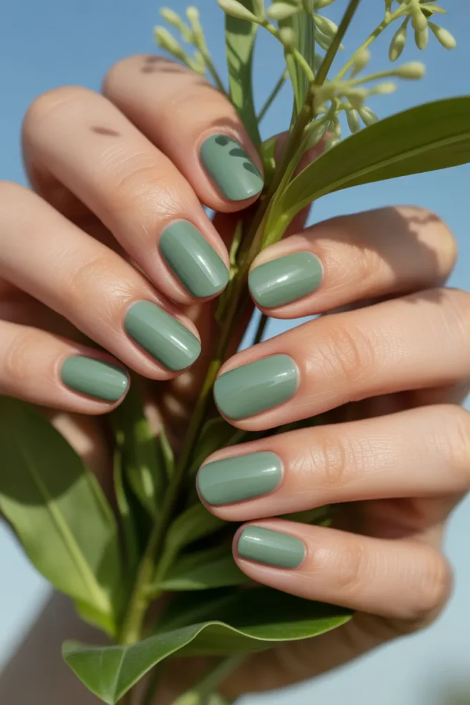 Mint Green Spring Nails 21 20. Mint Green Spring Nails — Sage Green Variation
