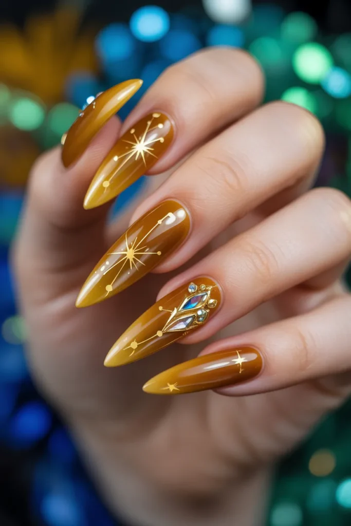 Yellow Easter Nails 21 20. Yellow Genshin Inspired Easter Nails