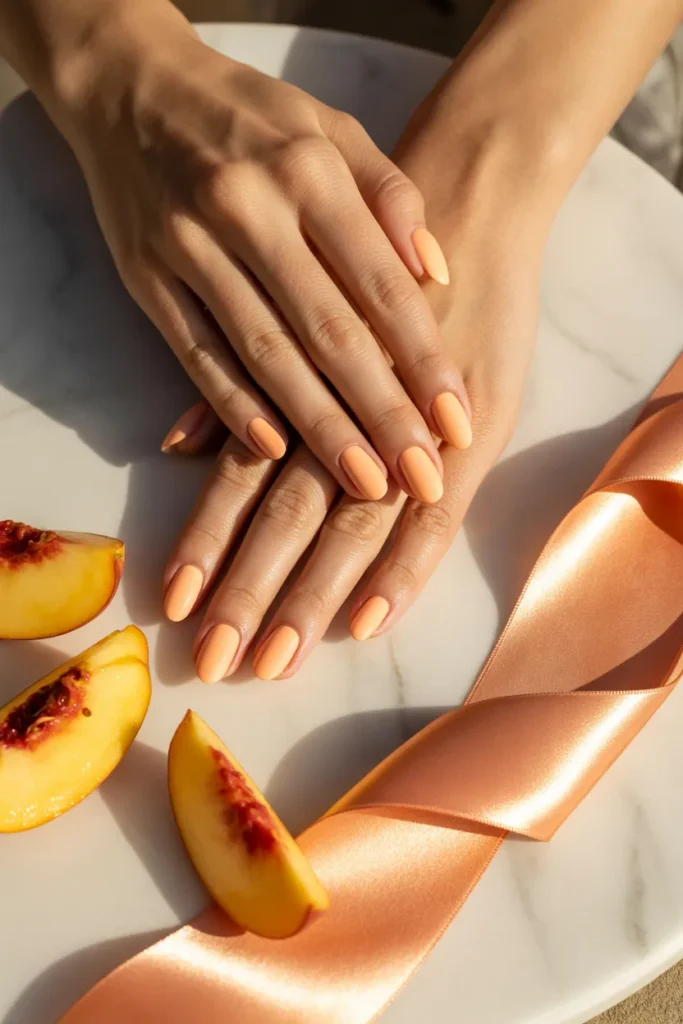 21. Peach Fuzz Soft Nails