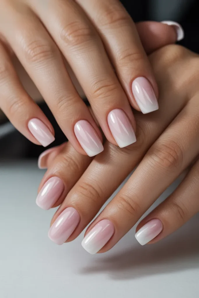 21. Short Acrylic Easter Nails — Pastel Ombre