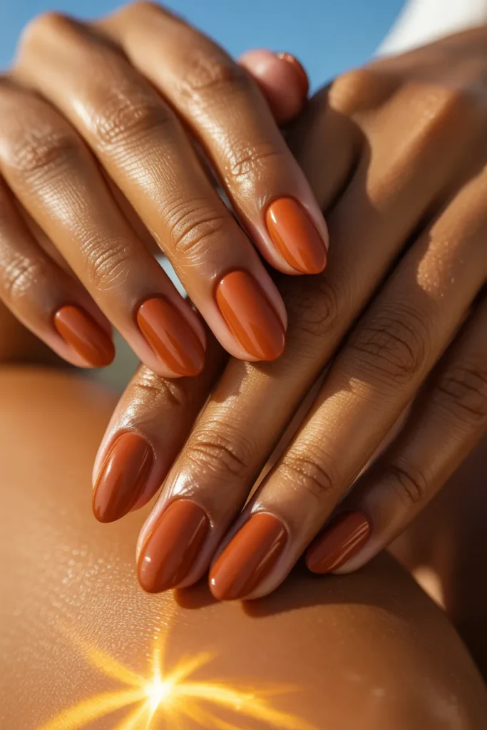 21. Spring Break Nails by Skin Tone — Warm Terracotta