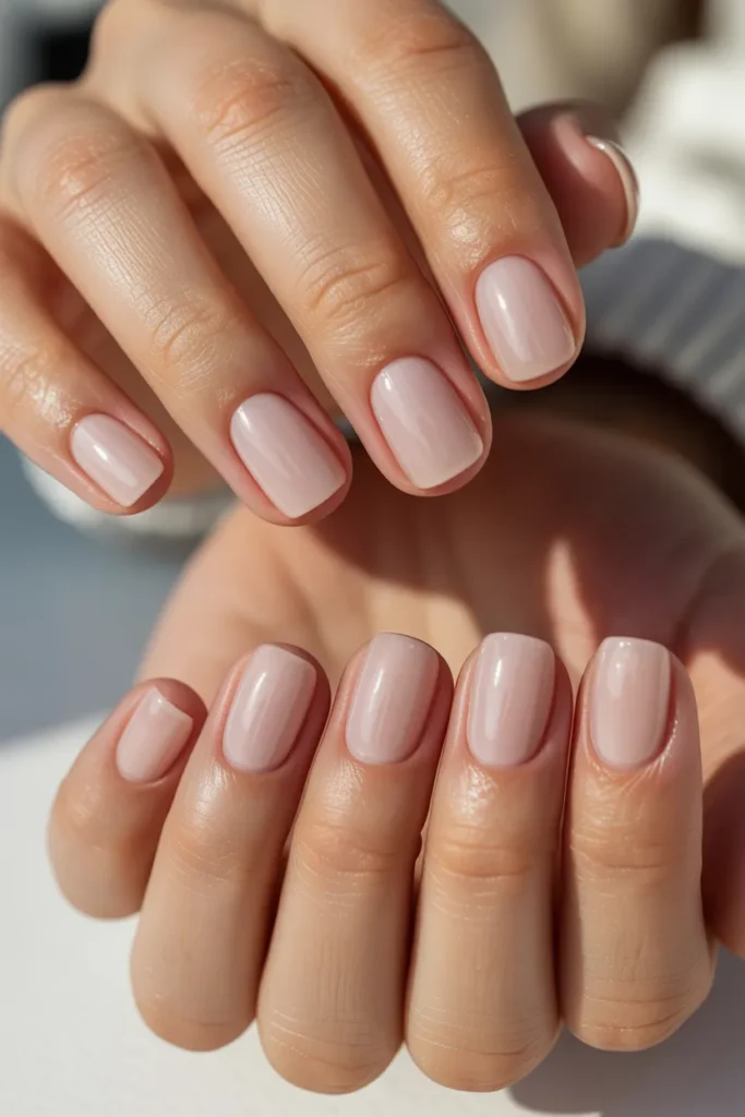 21. Spring Gel Nails — Natural Dipped Look