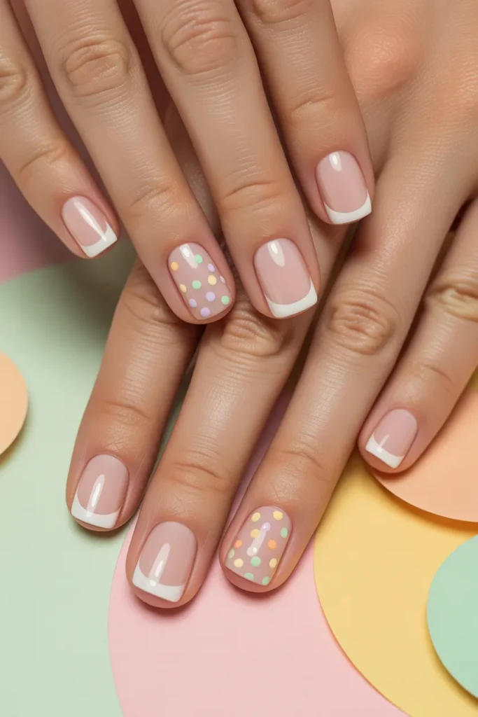 22. Classic French with Pastel Polka Dots