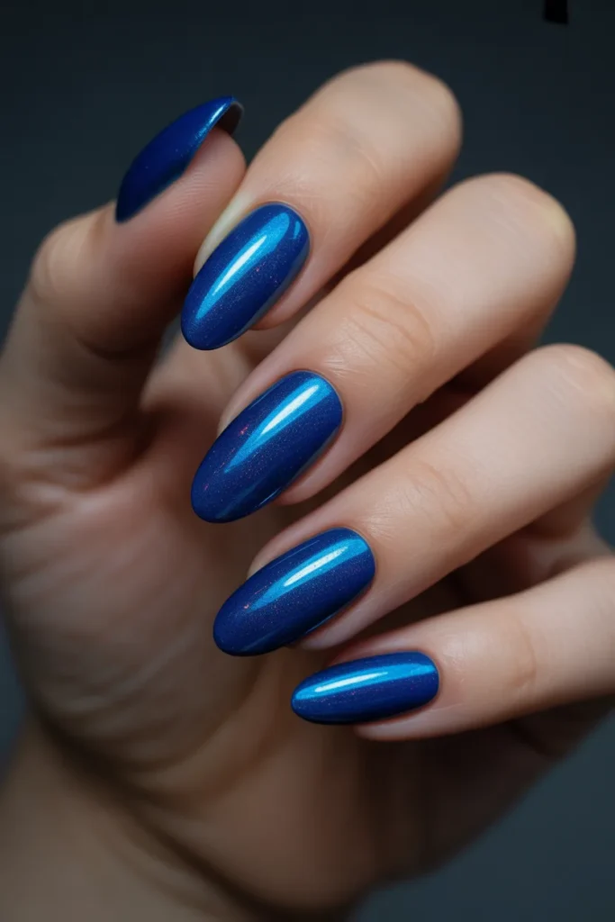 22.Blue Cat Eye Magnetic Nails