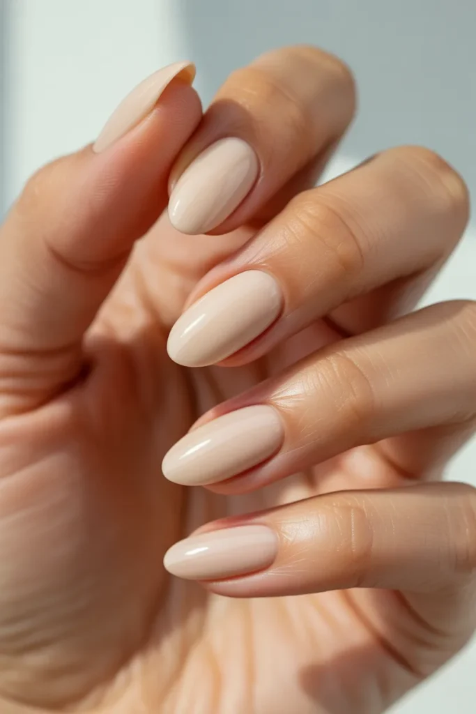 24. Neutral April Nails — Cream and Beige