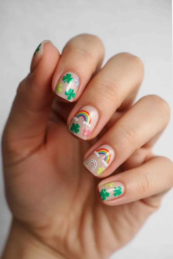 24. St. Patricks Day Nail Sticker Nails