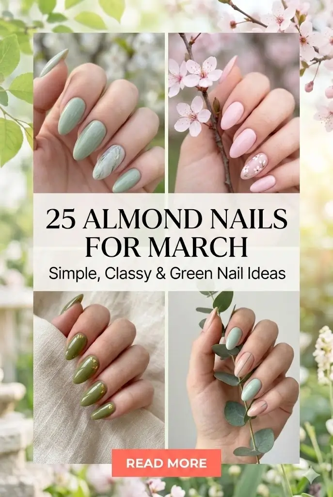 25 Almond Nails for March 🌸 Simple Classy Green Nail Ideas 1