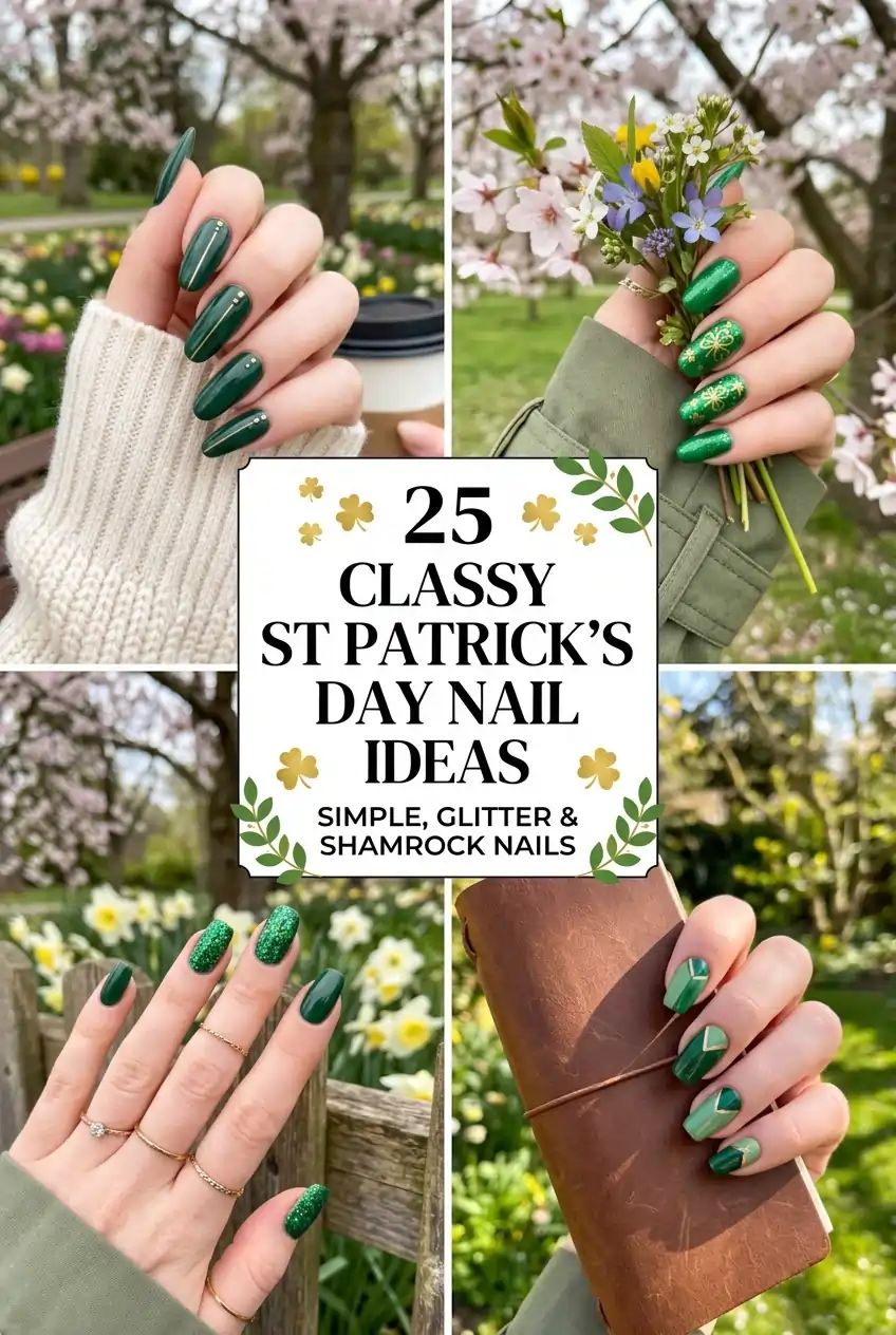 Classy St. Patrick’s Day Nails