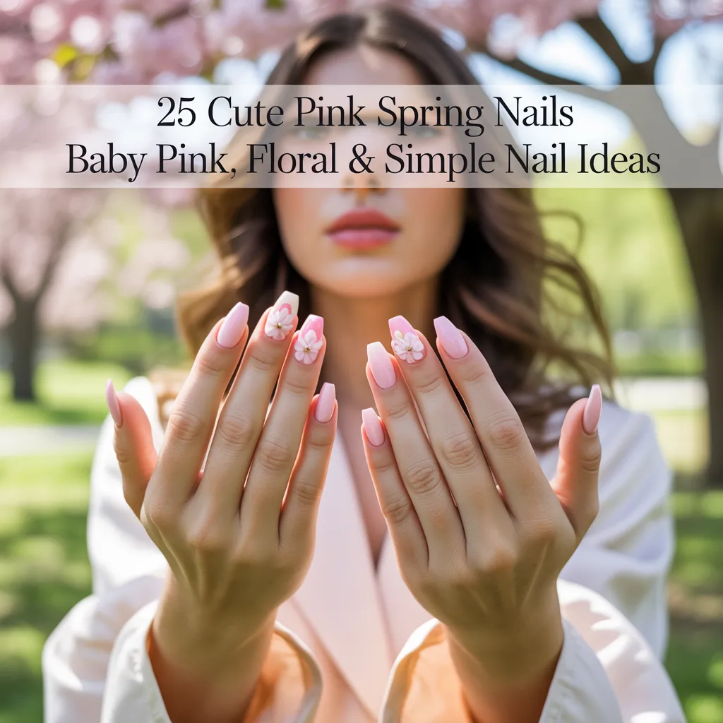 25 Cute Pink Spring Nails 💗 Baby Pink Floral Simple Nail Ideas