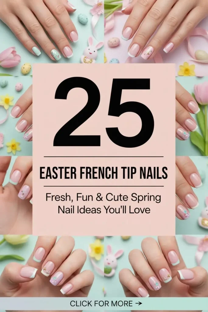 25 Easter French Tip Nails Fresh Fun Cute Spring Nail Ideas Youll Love 1