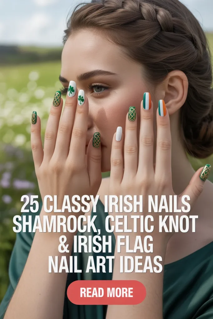 25 Irish Nail Designs 🍀 Classy St Patricks Day Nails Shamrock Nail Art Ideas