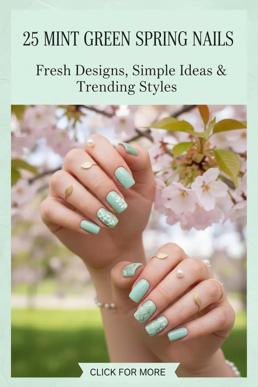 Mint Green Spring Nails
