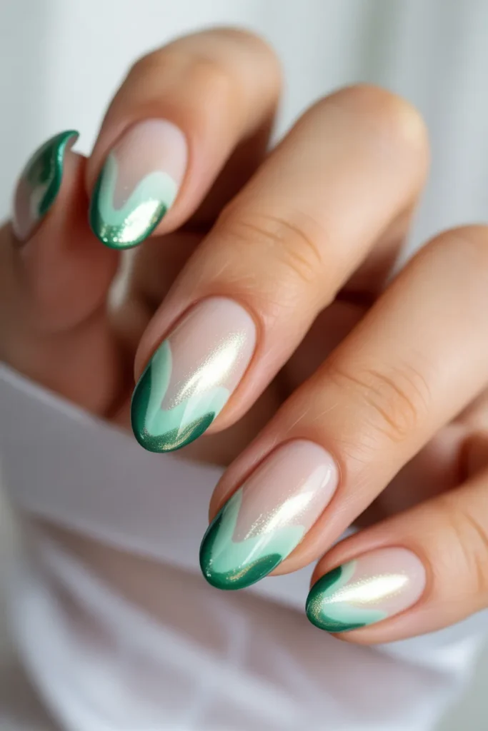 25. Green Aura Nails