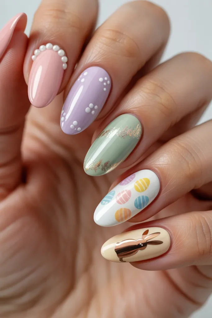 25. Short Easter Nails — The Full Set