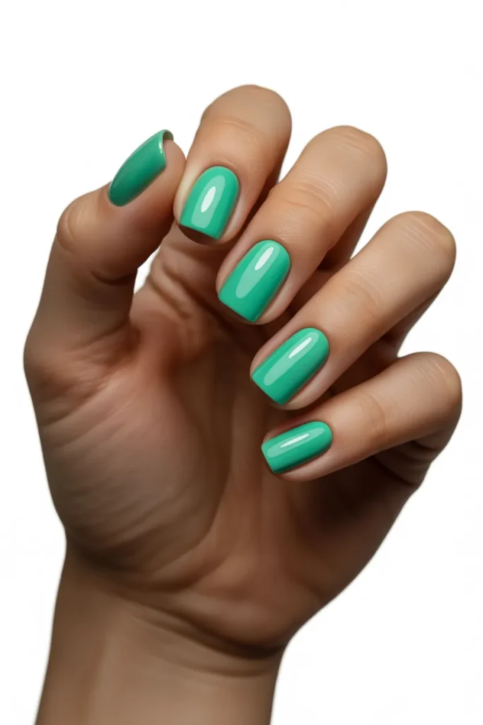 Mint Green Spring Nails 4 3. Mint Green Short Square Nails