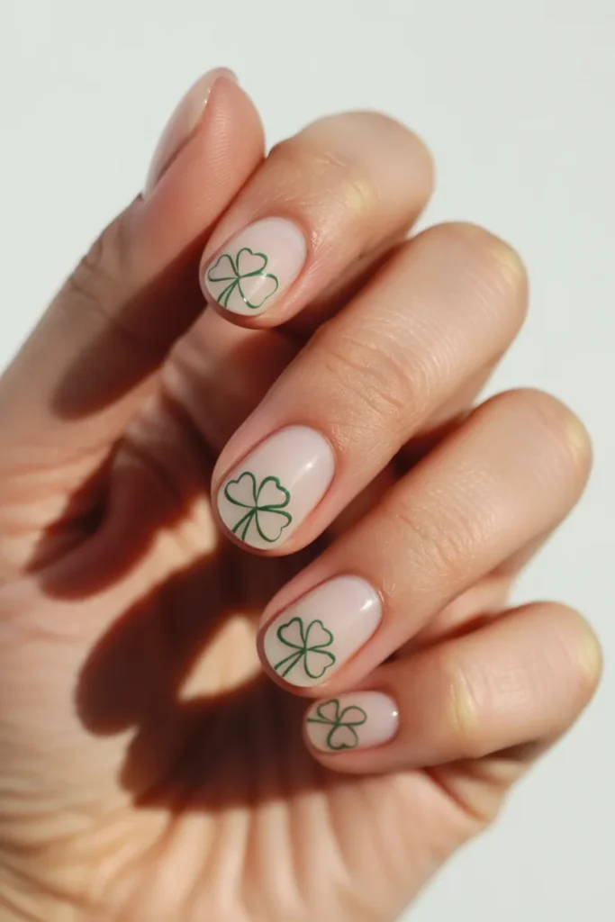 3. Shamrock Negative Space Nails