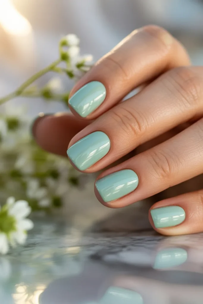 3. Simple Easter Nails — Single Pastel Shade Flawless Finish