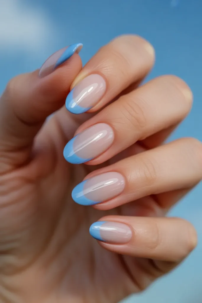 4. Blue Ombre French Tips
