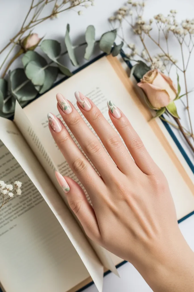 4. Garden Nails Inspo — Watercolour Florals