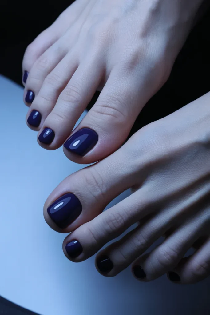 5. Dark Toenail Colours for Pale Skin — Deep Navy Blue