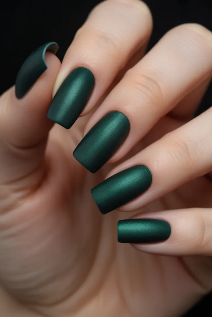 5. Green Velvet Nails